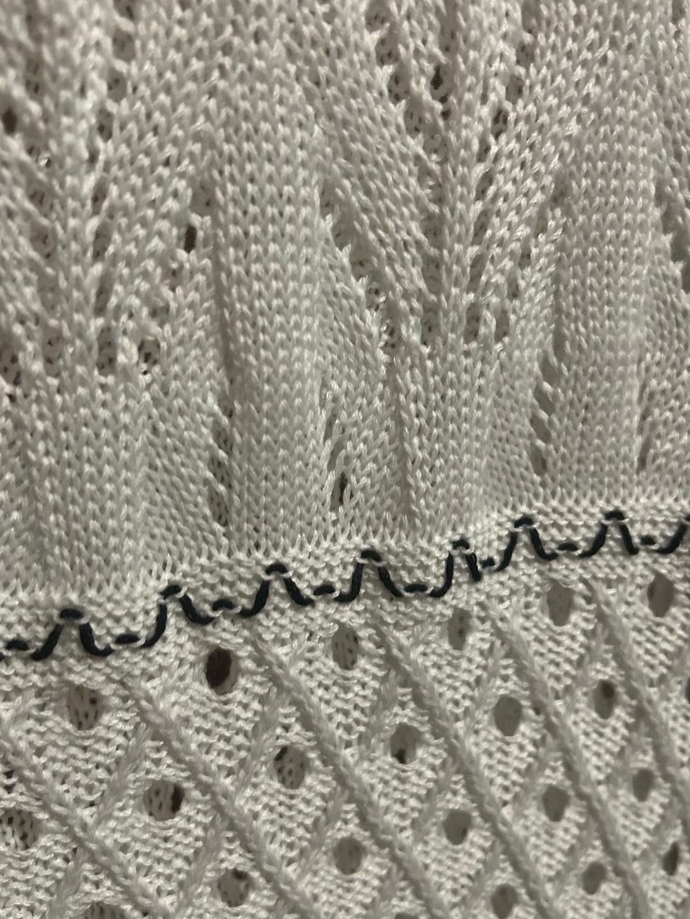SHEIN Maxi Crochet Dress White with Black Stripes Size L - Picture 6 of 12